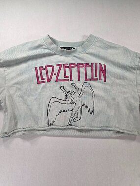 Led Zeppelin Cropped Short Sleeve Official T-Shirt Size M (Tub 23 #707 Jun TB4)